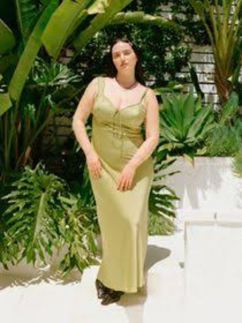 Matcha Green Slip Maxi Dress